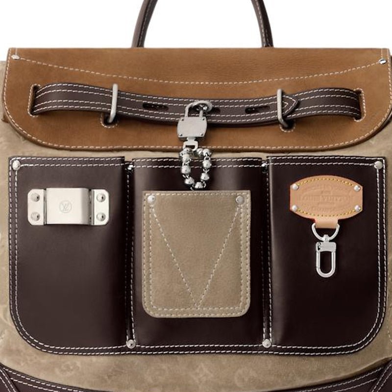 أصلي 100% حقيبة كتف Louis Vuitton شامواه بني - رفعة