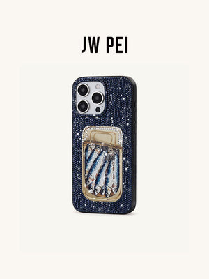 أصلي 100% كفر iPhone من JW PEI مرصع بالكريستال كحلي - رفعة