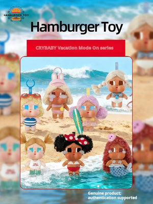 أصلي 100% ميدالية CRYBABY Vacation Mode On من POP MART - رفعة