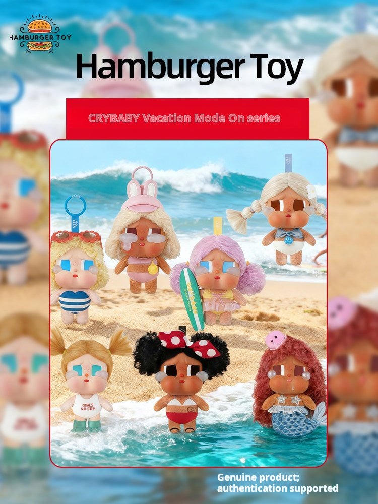 أصلي 100% ميدالية CRYBABY Vacation Mode On من POP MART - رفعة