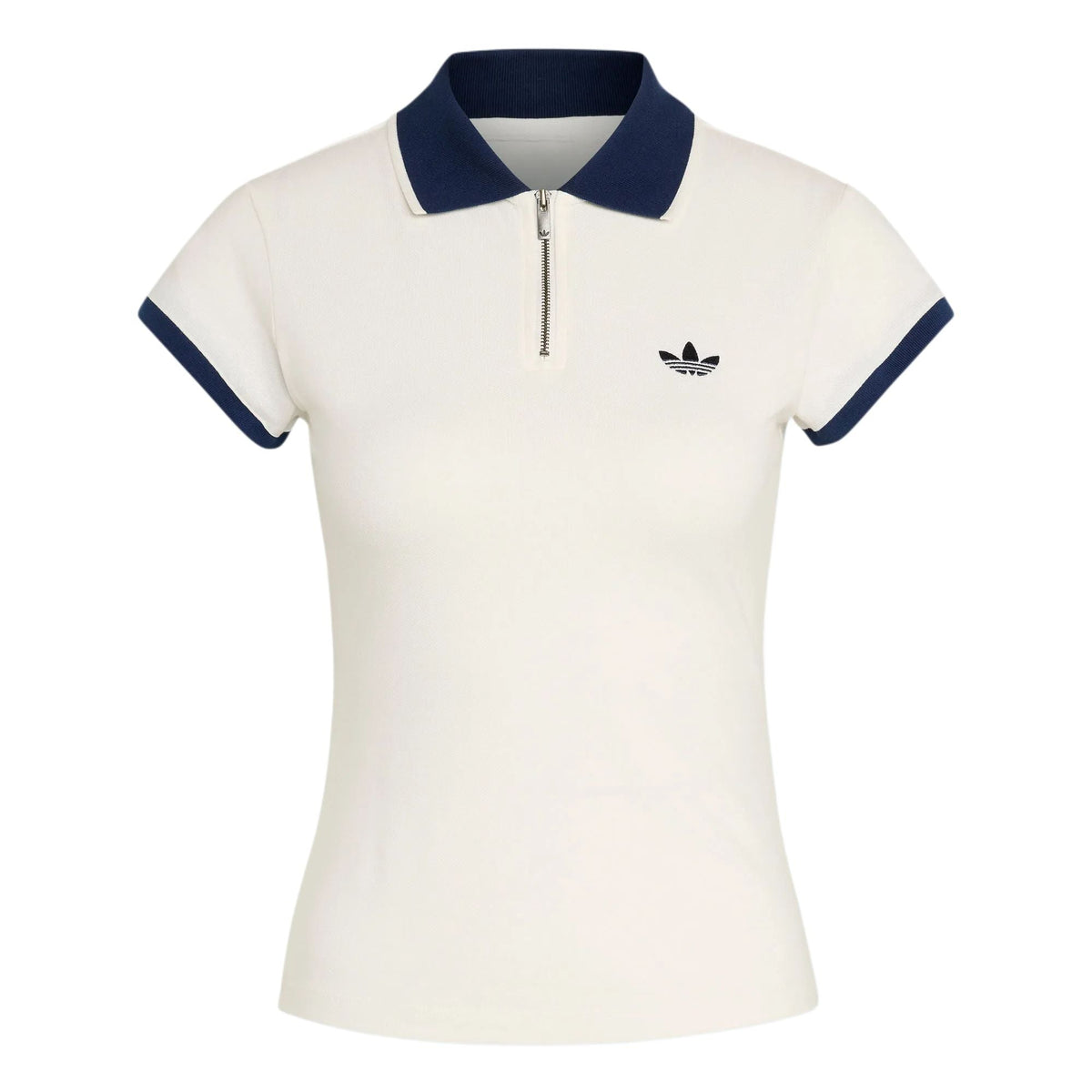 أصلي 100% تيشيرت adidas Polo نسائي أبيض وكحلي - رفعة