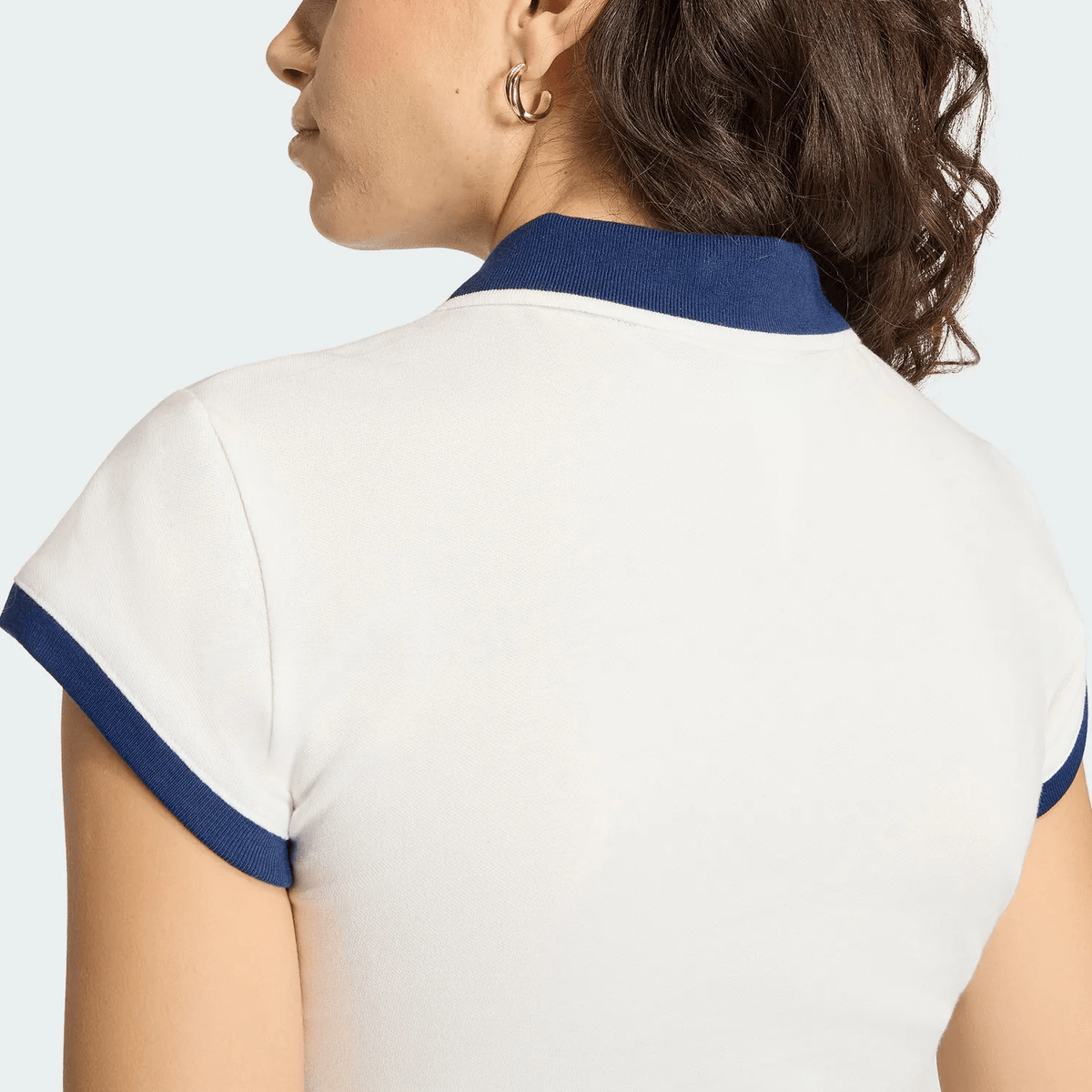 أصلي 100% تيشيرت adidas Polo نسائي أبيض وكحلي - رفعة