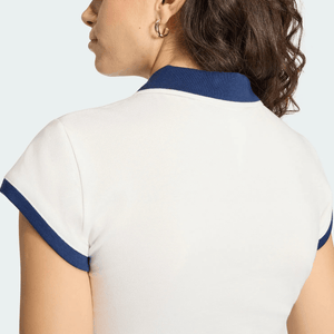 أصلي 100% تيشيرت adidas Polo نسائي أبيض وكحلي - رفعة