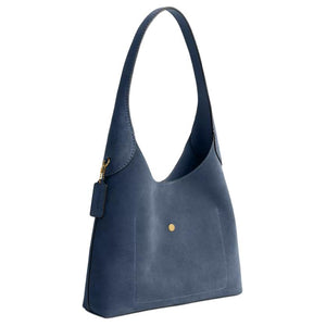 COACH Brooklyn 28 Gold Letter Embossed Cowhide Single Shoulder Bag Small Women's Denim Blue