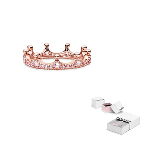 Pandora  Crown  Ring Rose Gold Pink.