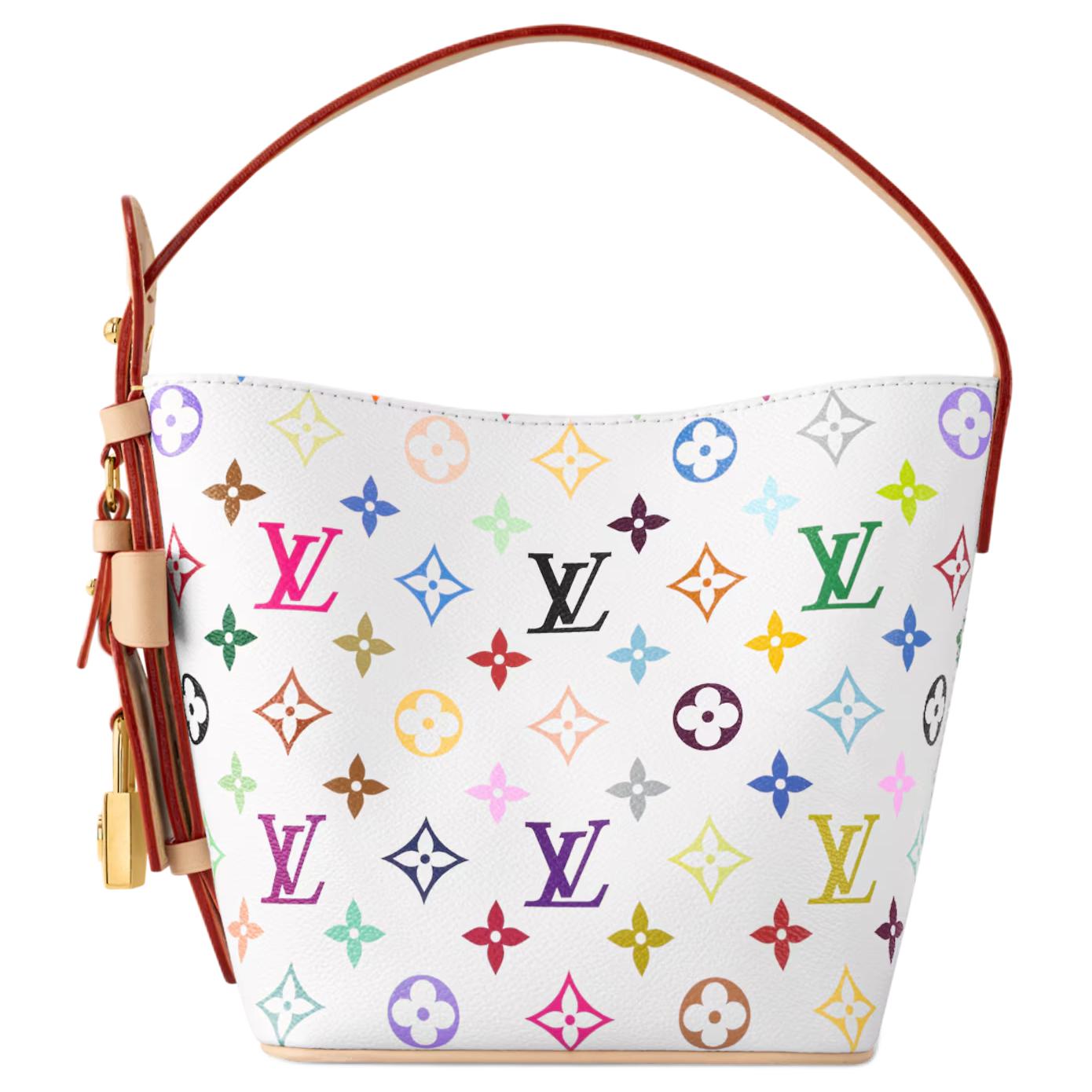 LOUIS VUITTON x Takashi Murakami Takashi Murakami Collaboration All In BB White Sancai Letter Logo Monogram Coated Canvas Bucket Bag Handbag Single Shoulder Bag Small Women's White