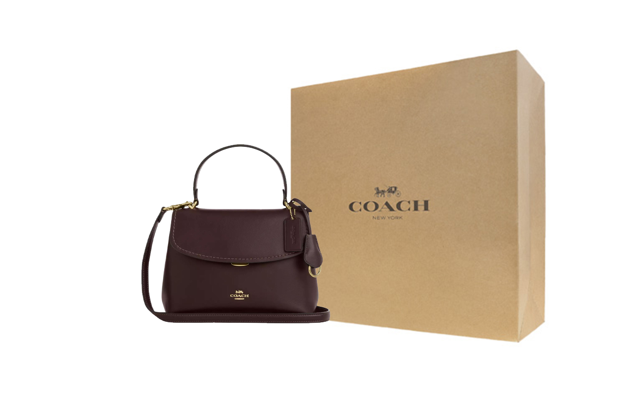 COACH Emory 25  Crossbody Leather Tote Bag Medium  Coffee.