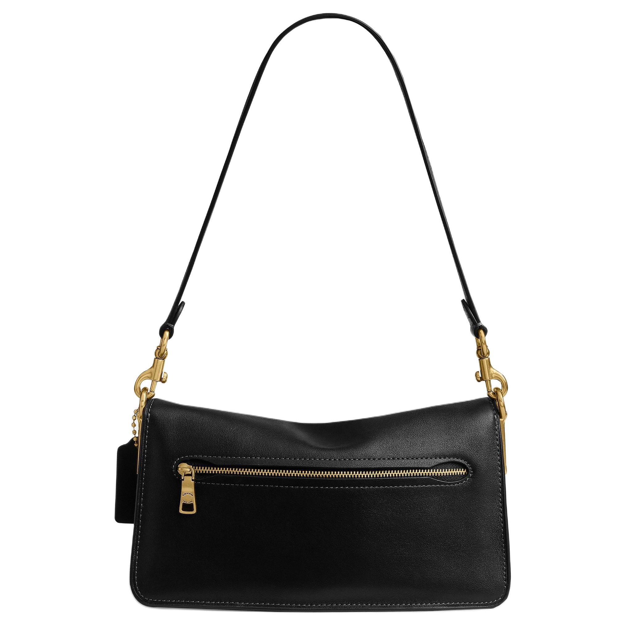 COACH x BRAIN DEAD Collaboration Soft Tabby 26 Pin Decoration Cowhide Single Shoulder Bag Medium Unisex Couple Style Black