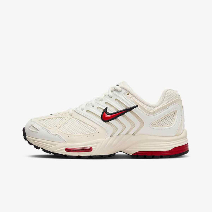 Nike Air Pegasus 2006 sneaker in sail color with red and black accents.