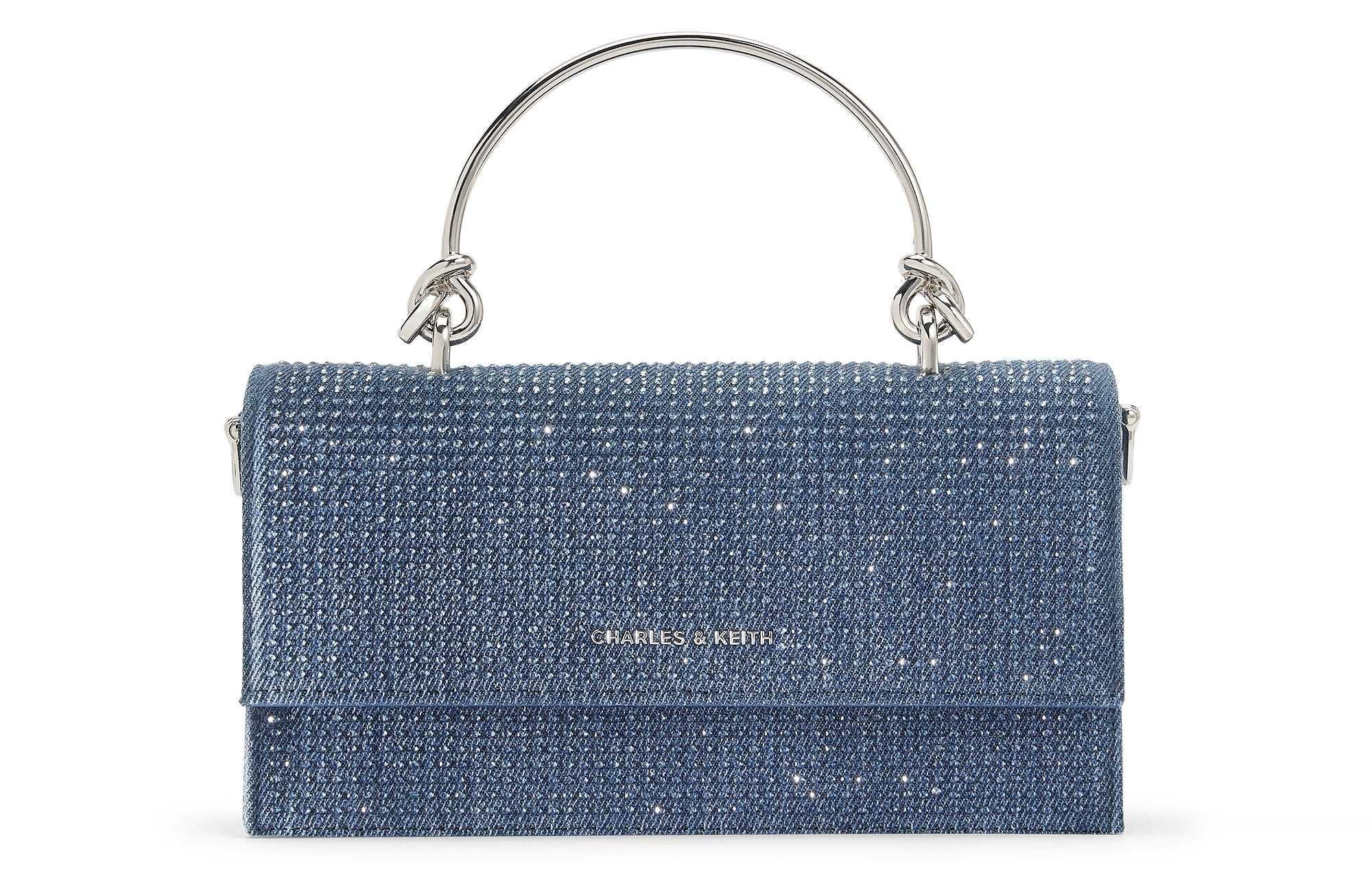 حقيبة Charles & Keith بمقبض علوي معدني وتصميم Crossbody.