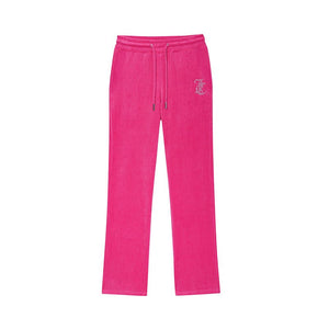 بنطال مخمل نسائي Juicy Couture Cloud Cotton Velvet أحمر وردي - رفعة