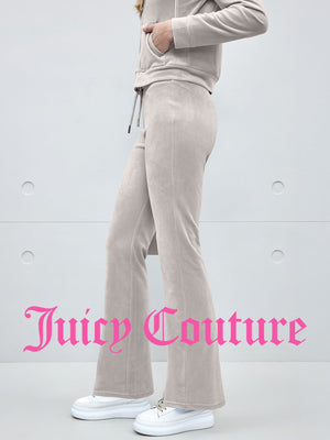 بنطال مخمل نسائي Juicy Couture واسع الأسفل بأحجار لامعة - رفعة