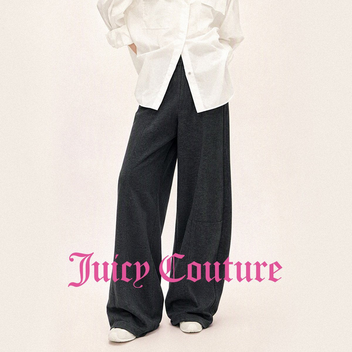 بنطال نسائي بساق واسعة وخصر مطاطي Juicy Couture - رفعة