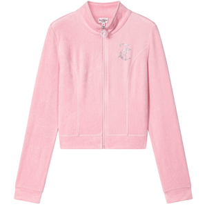 بنطال نسائي مخملي Juicy Couture بقصة مستقيمة وأحجار لامعة - رفعة