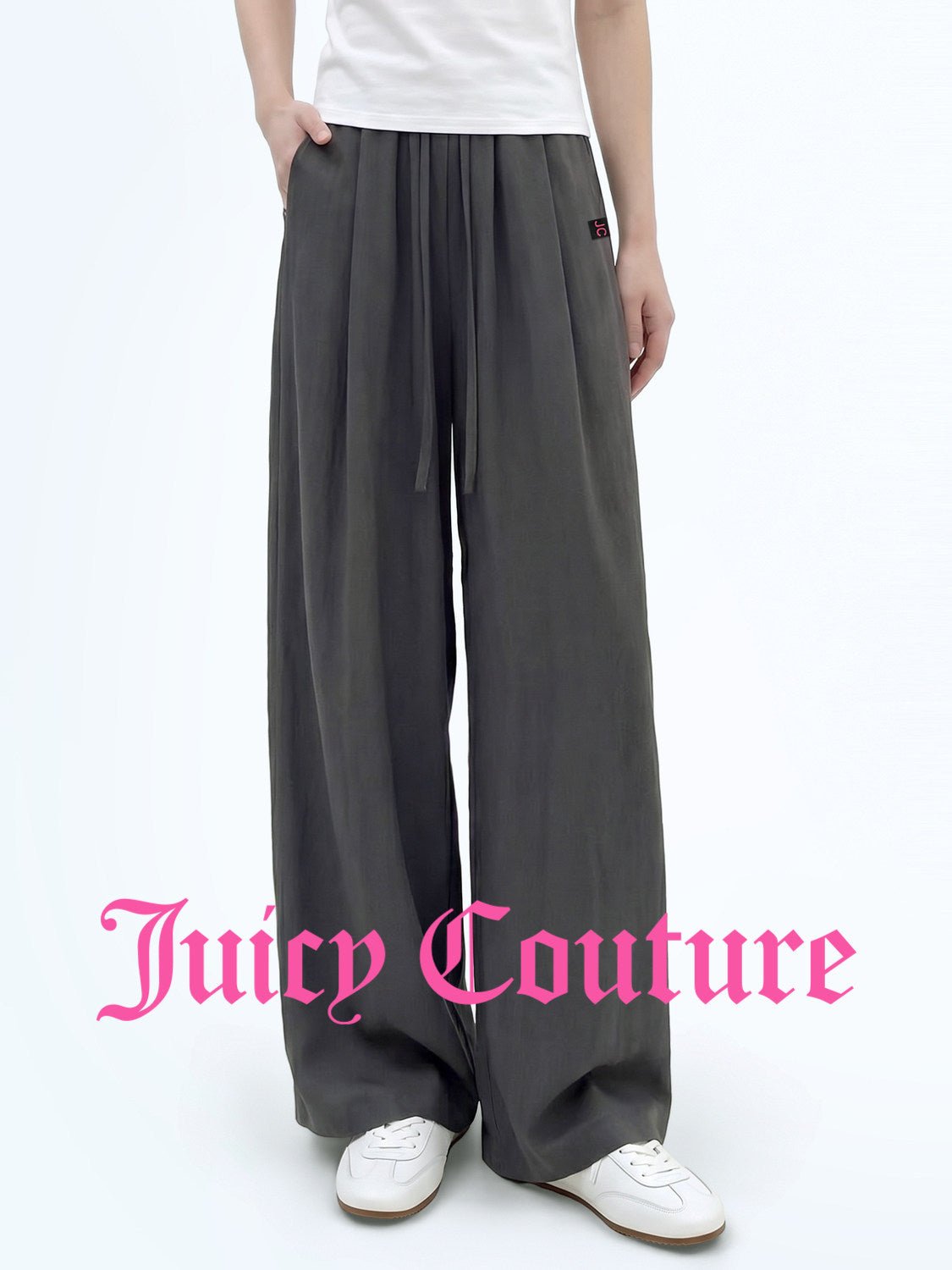 بنطال نسائي واسع بساق مستقيمة بمزيج الكتان Juicy Couture - رفعة
