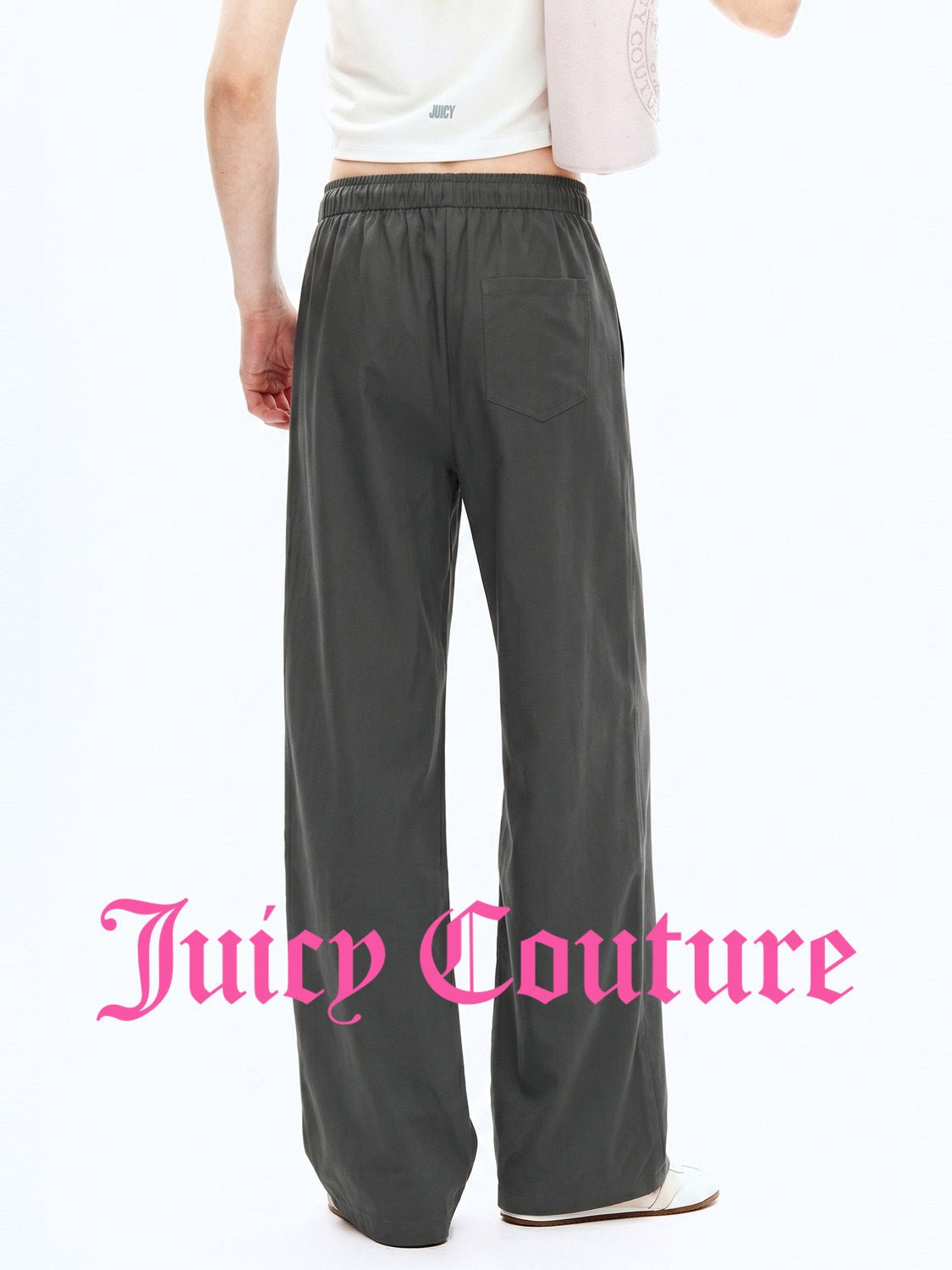بنطال نسائي واسع بساق مستقيمة بمزيج الكتان Juicy Couture - رفعة