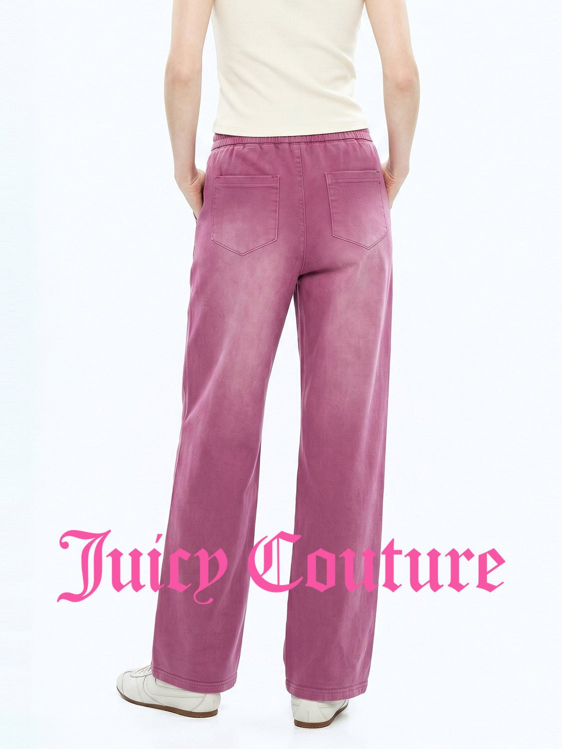 بنطال رياضي نسائي Juicy Couture بقصة مستقيمة وردي - رفعة