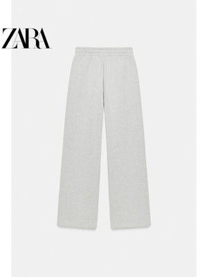 بنطال رياضي نسائي ZARA رمادي واسع ملابس نسائية - رفعة