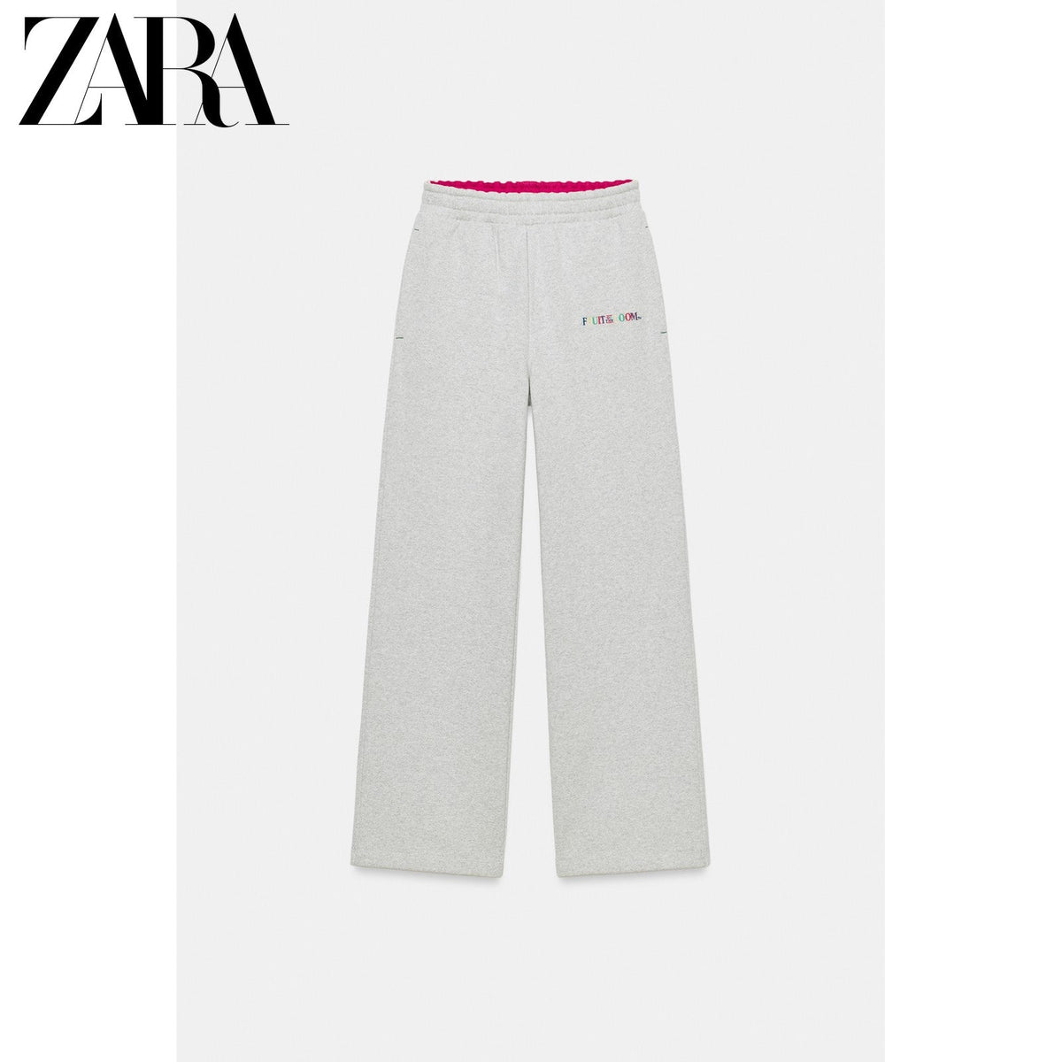 بنطال رياضي نسائي ZARA رمادي واسع ملابس نسائية - رفعة