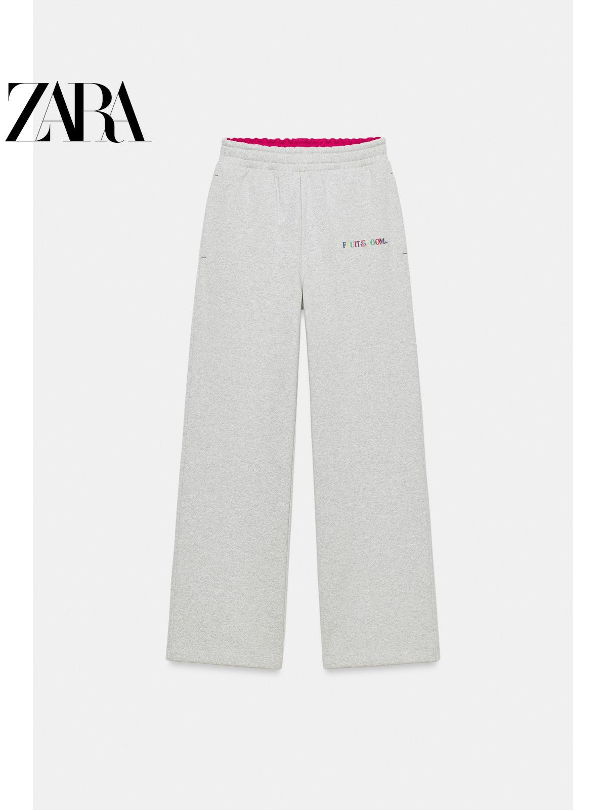 بنطال رياضي نسائي ZARA رمادي واسع ملابس نسائية - رفعة