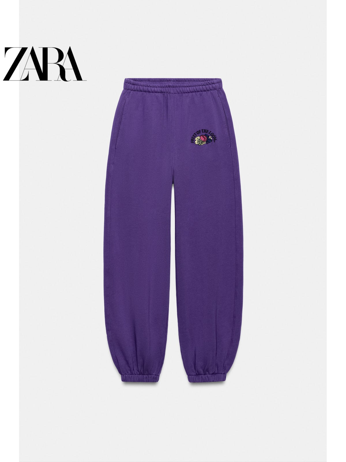 بنطال رياضي ZARA بنفسجي مريح ملابس نسائية - رفعة