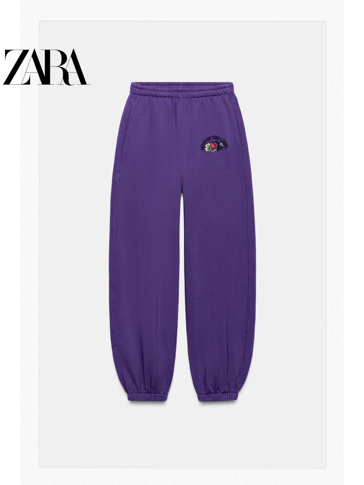 بنطال رياضي ZARA بنفسجي مريح ملابس نسائية - رفعة