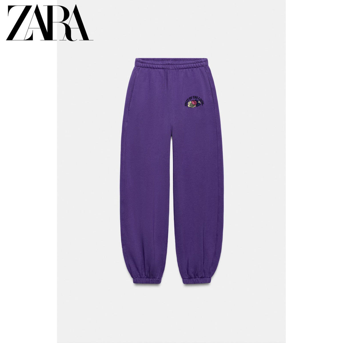 بنطال رياضي ZARA بنفسجي مريح ملابس نسائية - رفعة