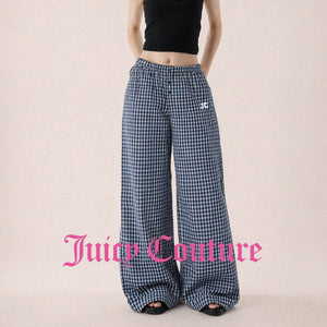 بنطلون نسائي واسع بنقشة مربعات وخصر مطاطي Juicy Couture - رفعة
