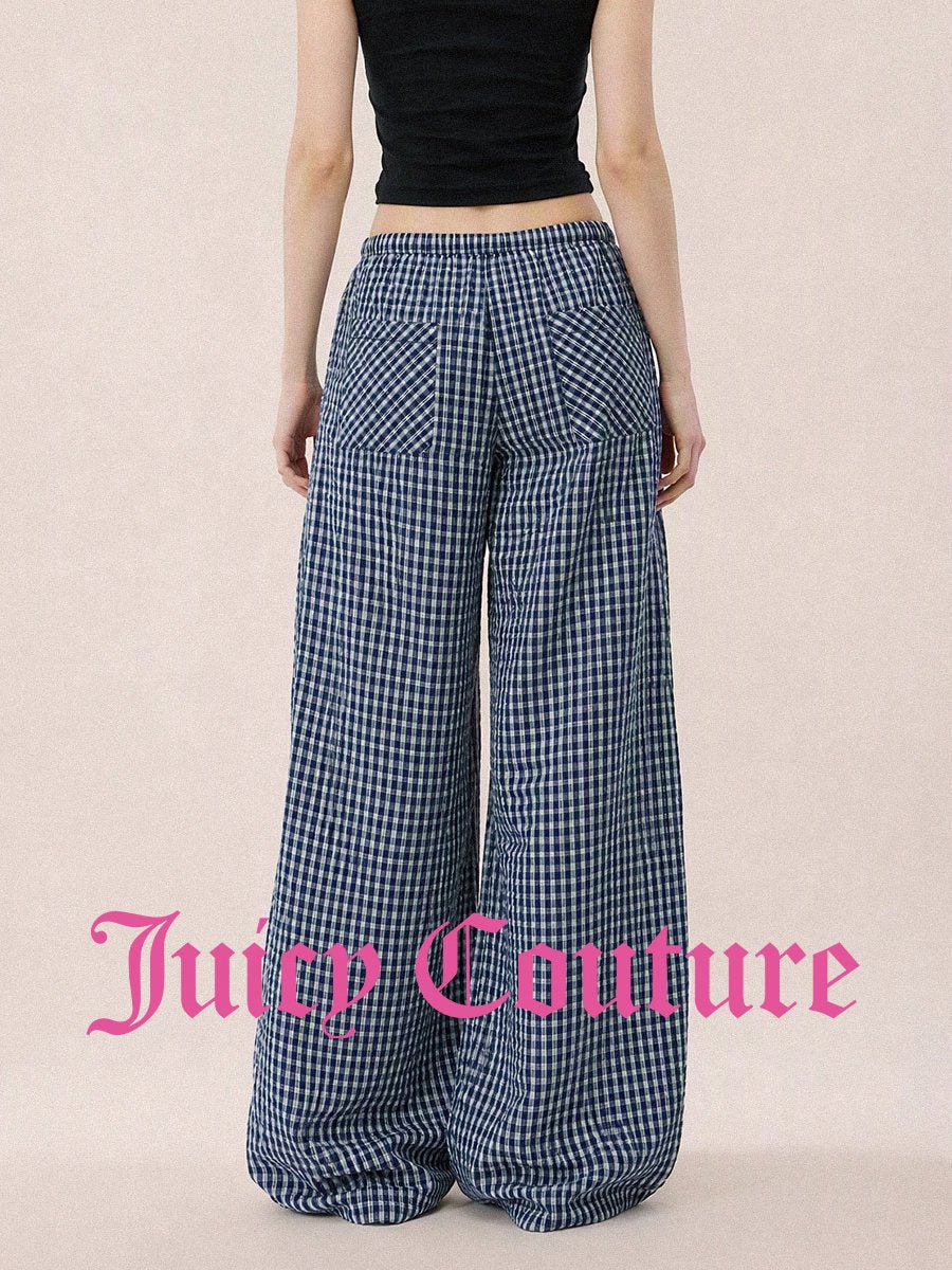 بنطلون نسائي واسع بنقشة مربعات وخصر مطاطي Juicy Couture - رفعة