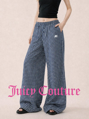 بنطلون نسائي واسع بنقشة مربعات وخصر مطاطي Juicy Couture - رفعة