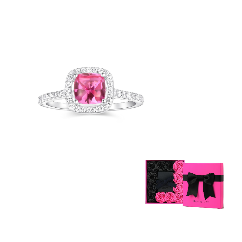 APM Monaco Zircon 925 Silver Ring Carmine.