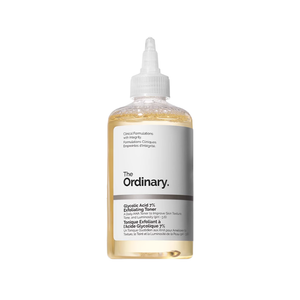 تونر للبشرة الدهنية بشعار The Ordinary، صورة أمامية لعبوة شفافة بسائل أصفر