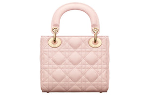 DIOR Lady Dior Detachable Chain Shoulder Strap Cannage Sheepskin Davis Bag Shoulder Crossbody Tote Mini Women's Carmine Pink