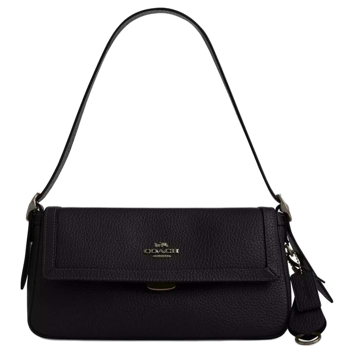 COACH Etta 25 Pebble leather Black.