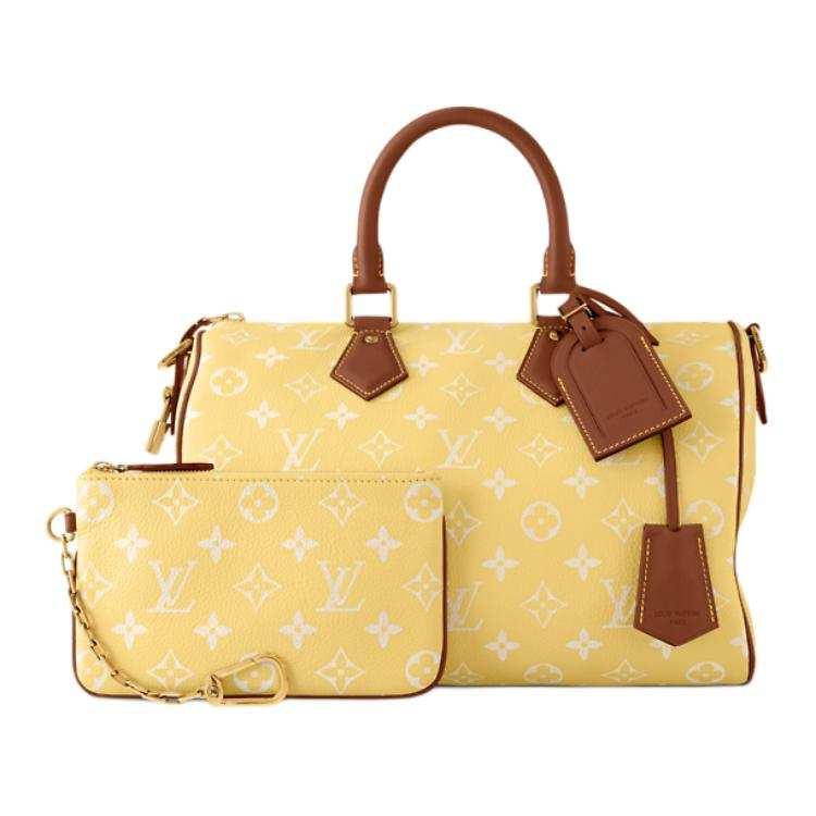 حقيبة Louis Vuitton Speedy 30 باللون الأصفر المميز.