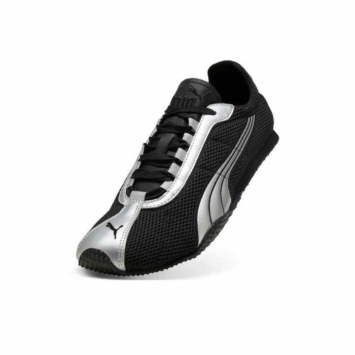 Puma Speedcat OG black and silver racing-inspired sneaker with suede and mesh upper and low-profile sole