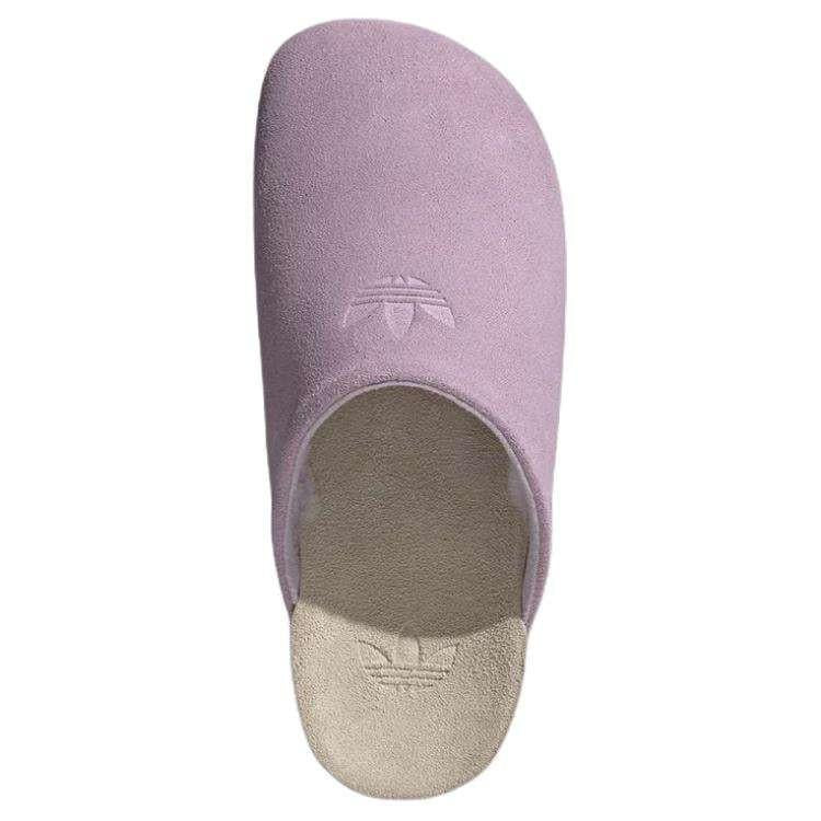 Adidas Originals Adimule Slides in a light purple.