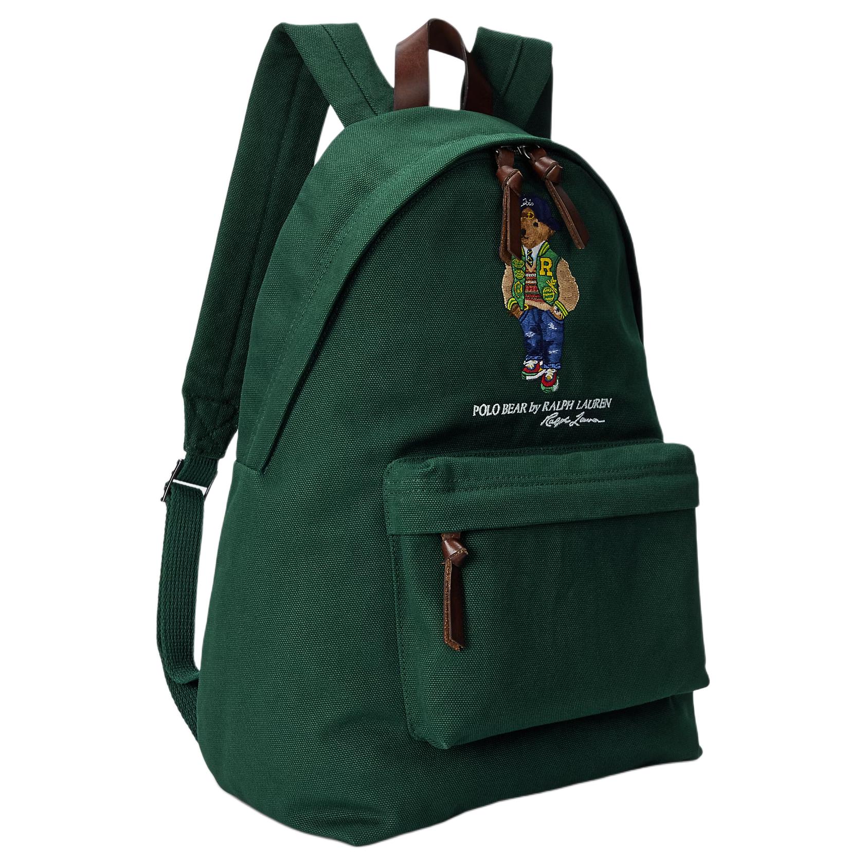 Polo Ralph Lauren Polo Bear Little Bear Embroidery Pattern Fabric Backpack Men's Green