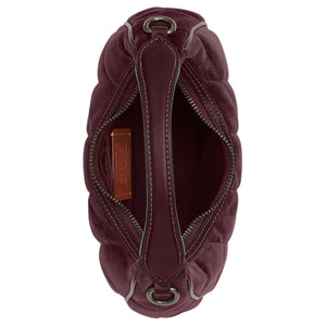 حقيبة Coach مبطنة باللون العنابي - Velvet Shoulder Bag.
