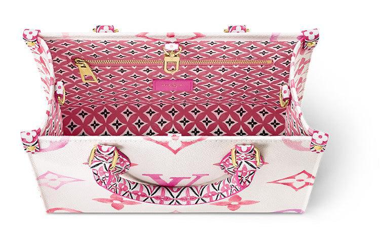 حقيبة Louis Vuitton Onthego PM فاخرة باللون الوردي Monogram.