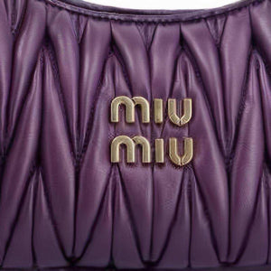 MIU MIU Miu Wander Jacquard Crossbody Tote Purple.