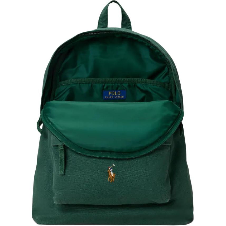 Polo Ralph Lauren Logo Embroidered Adjustable Shoulder Strap Cotton Backpack Unisex Couple Style Green