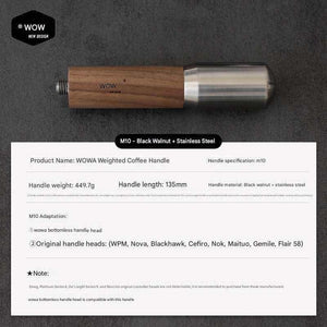 مقبض Portafilter من WOWA خشب و Stainless Steel مقاس M10.