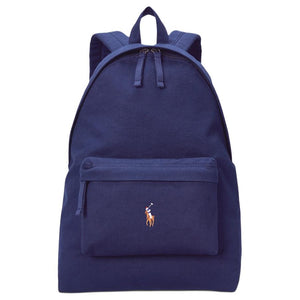 Polo Ralph Lauren Brand Logo Fabric Backpack Unisex Couple's Style Navy Blue