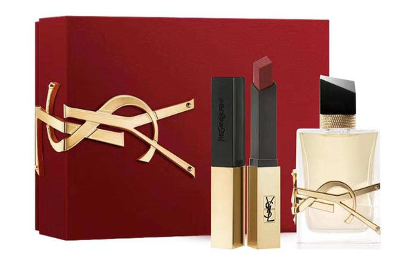 YSL Saint Laurent Thin Tube Lipstick Limited Gift Box Makeup Set Easy to Apply Complexion Easy to Color Not Easy to Fade Long-lasting Non-stick Cup Set of 2