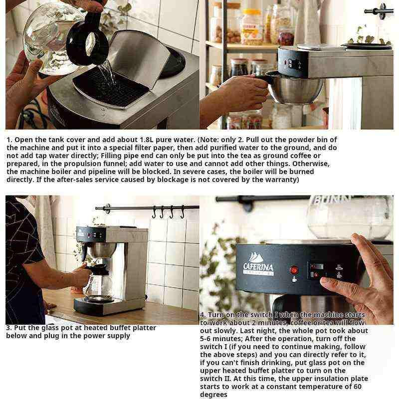 خطوات واستخدام مكينة قهوة Caferina RH330 user guide poster.