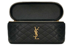 SAINT LAURENT GABY black سان لوران حقيبة مستحضرات تجميل غابي جلد ماعز.
