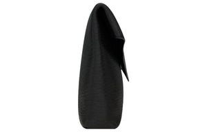 SINS LAURENT YSL LE CASSANDRE metal letter logo magnetic snap-close sheepskin envelope clutch large size women's black style