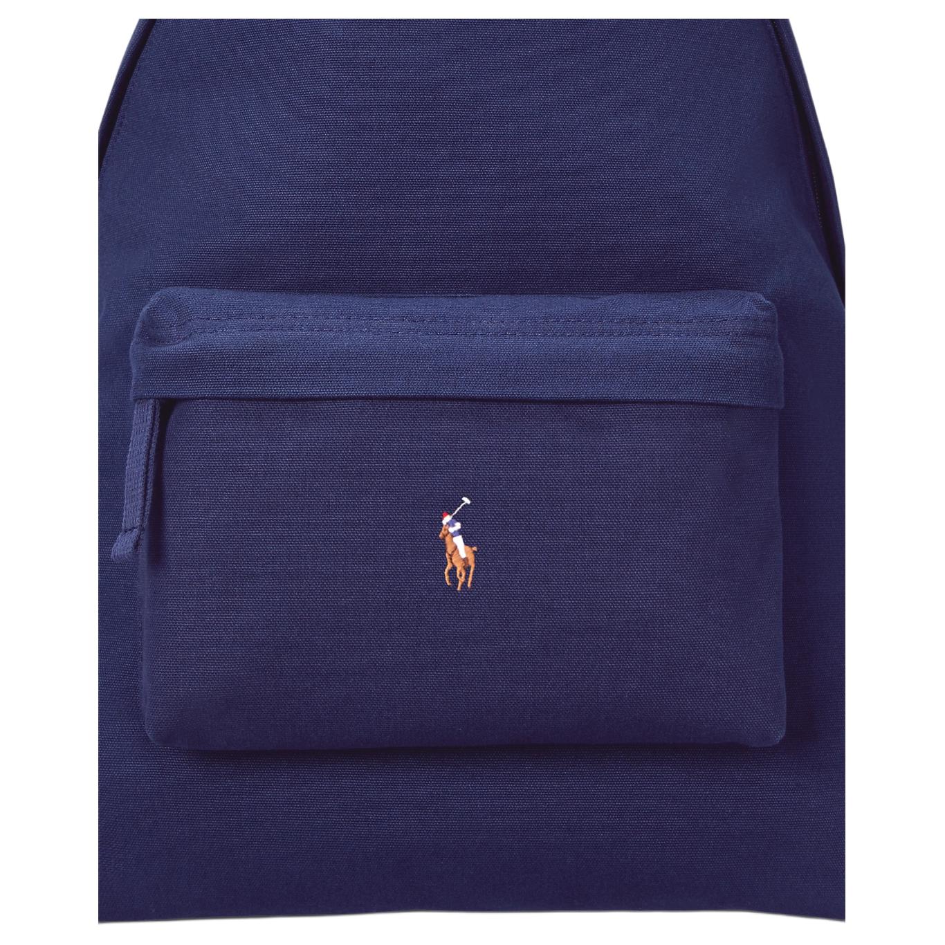 Polo Ralph Lauren Brand Logo Fabric Backpack Unisex Couple's Style Navy Blue