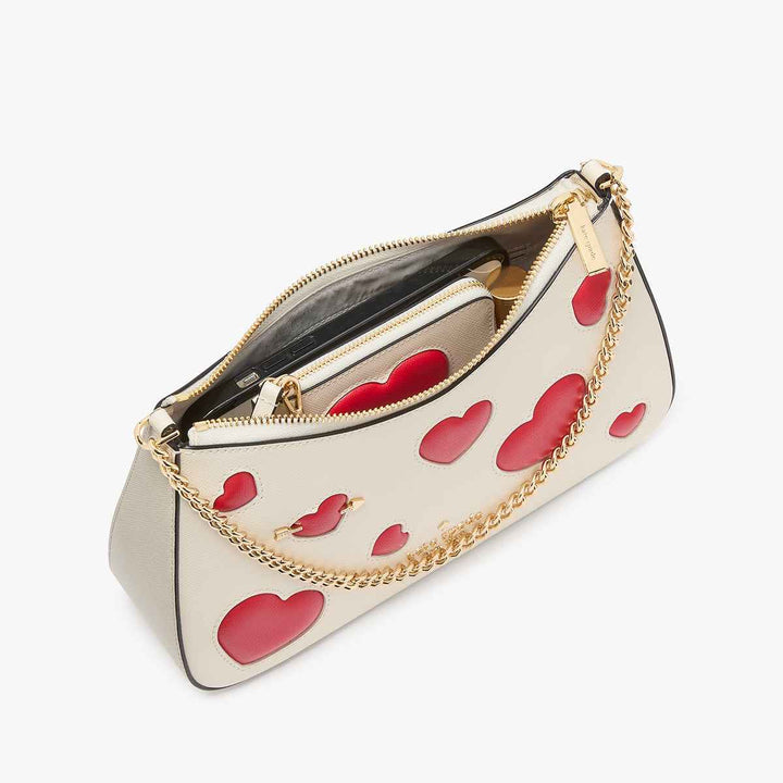 Kate Spade | حقيبة كتف كيت سبيد بنقشة القلوب  تصميم أنيق ومميز ️